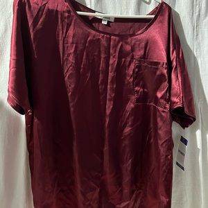 NWT Women’s Bb Dakota silky maroon lounge pajama set, size XXL